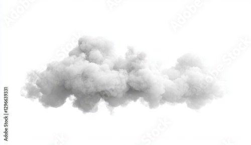 Soft Gray Cloud Isolated on White Background for Design Use