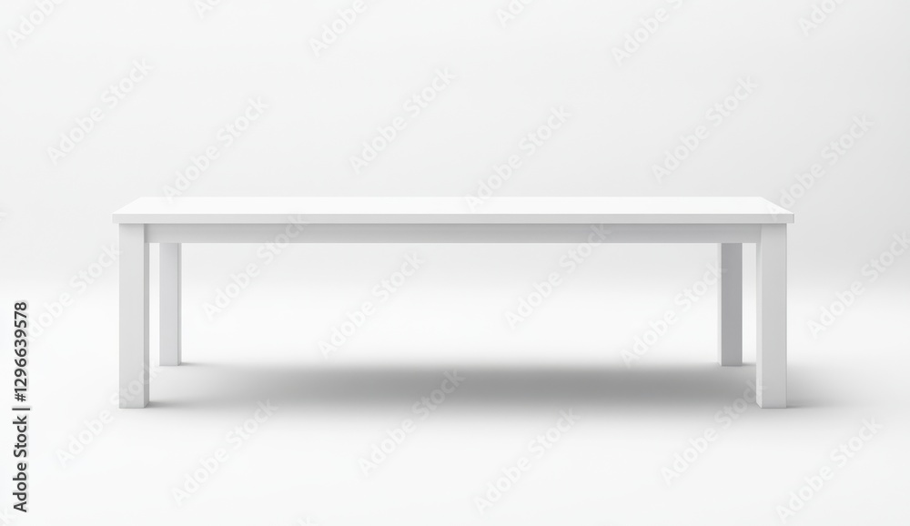 Minimalist Design White Table in Bright Studio with Soft Shadows Minimalist Design White Table in Bright Studio with Soft Shadows
