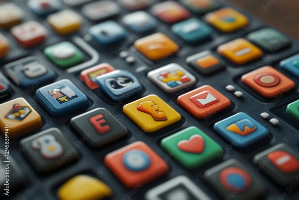 Multicolored mechanical keyboard with a futuristic design Multicolored mechanical keyboard with a futuristic design