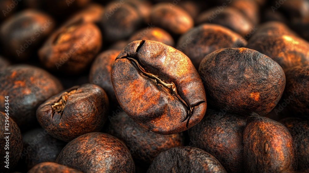 Close-up of roasted Arabica coffee beans, HDR Close-up of roasted Arabica coffee beans, HDR