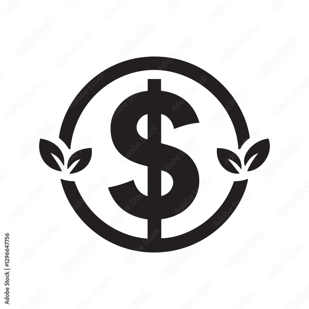 Obraz premium Currency Logo Icon Silhouette Vector Art | Money, Finance & Banking Symbol