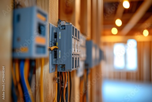 Industrial server racks in a high-tech data center