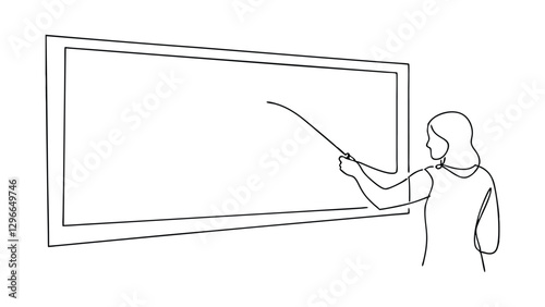 Teacher instructing students using a whiteboard in classroom