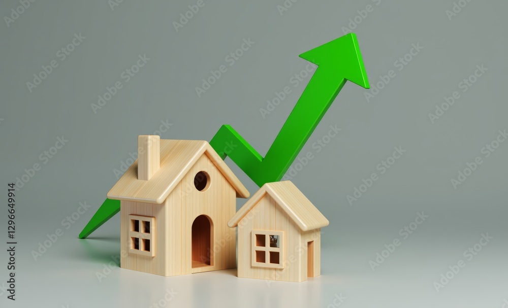 Small model house glowing on table at night symbolizing home property estate real investment mortgage sale Small model house glowing on table at night symbolizing home property estate real investment mortgage sale