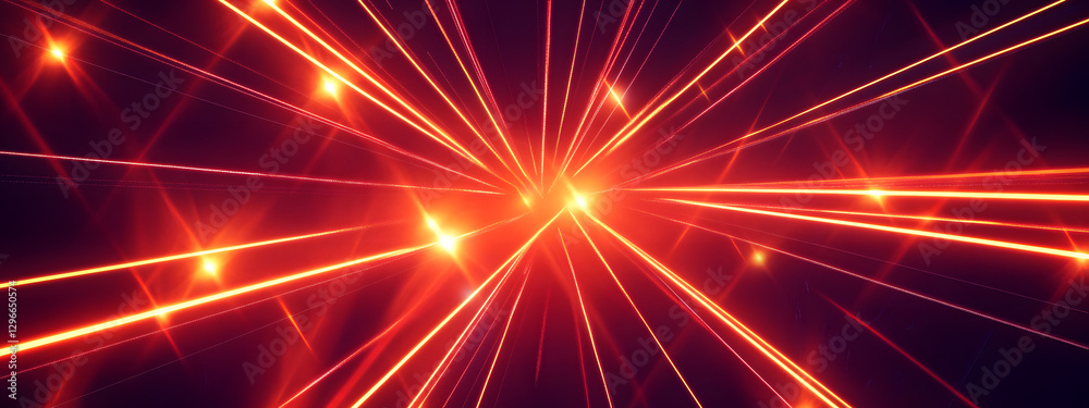 Naklejka premium Red and yellow laser light background 