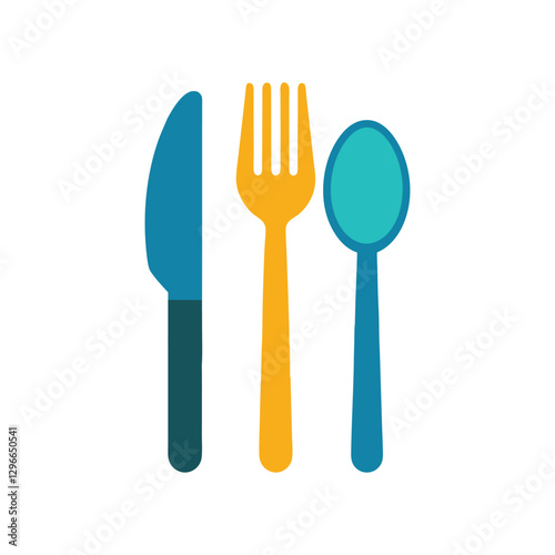 Elegant Fork, Spoon, and Knife Vector Illustration.
