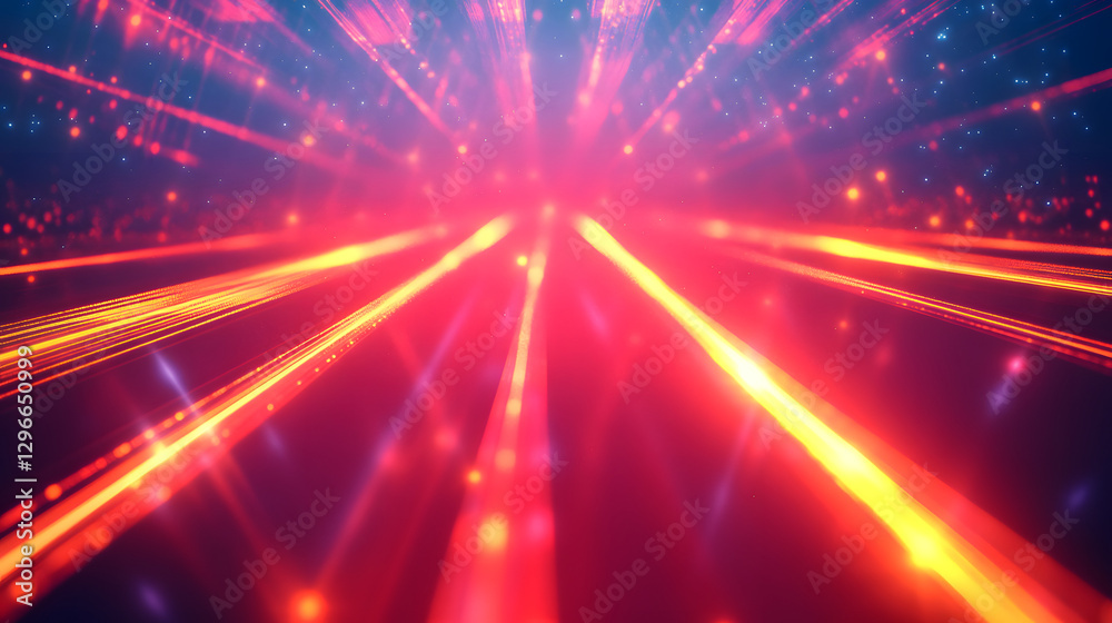 Naklejka premium Red and yellow laser light background 