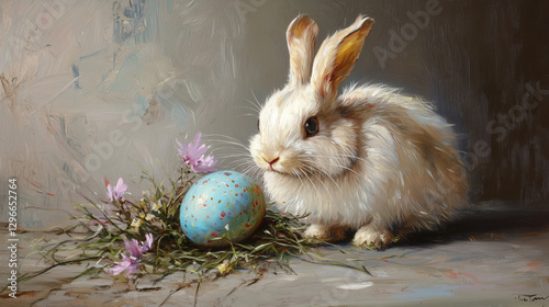 easter bunny with eggs