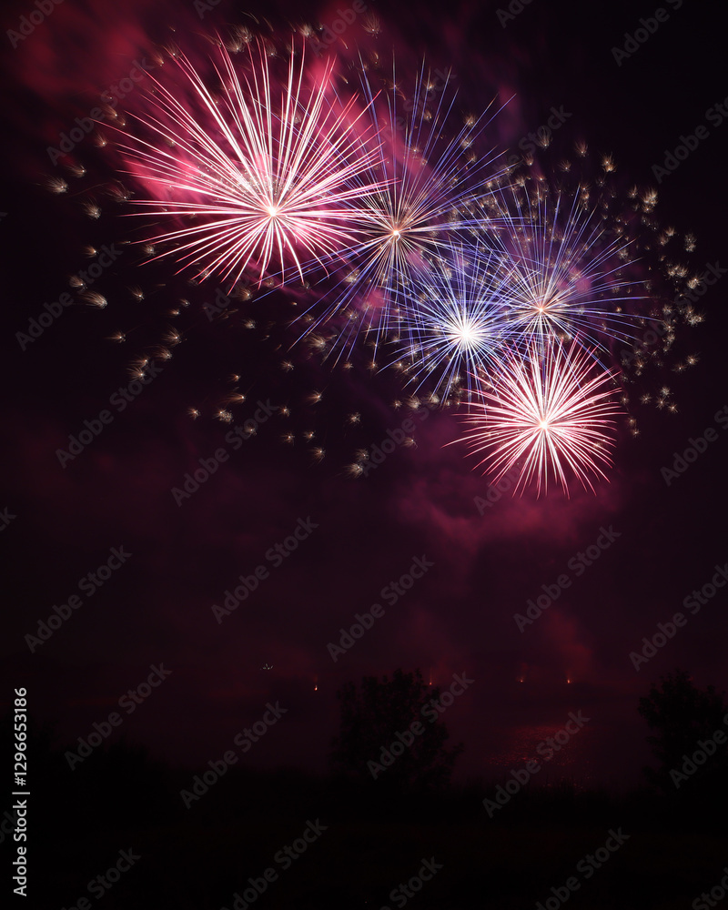 Fireworks for the 14th of July in France Fireworks for the 14th of July in France