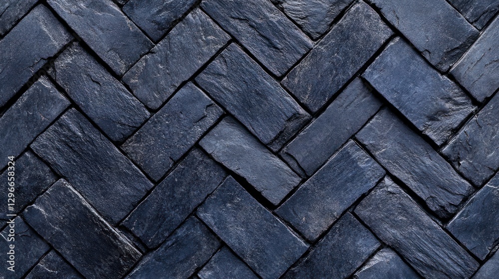 Dark Blue Herringbone Slate Tiles Texture Background Dark Blue Herringbone Slate Tiles Texture Background