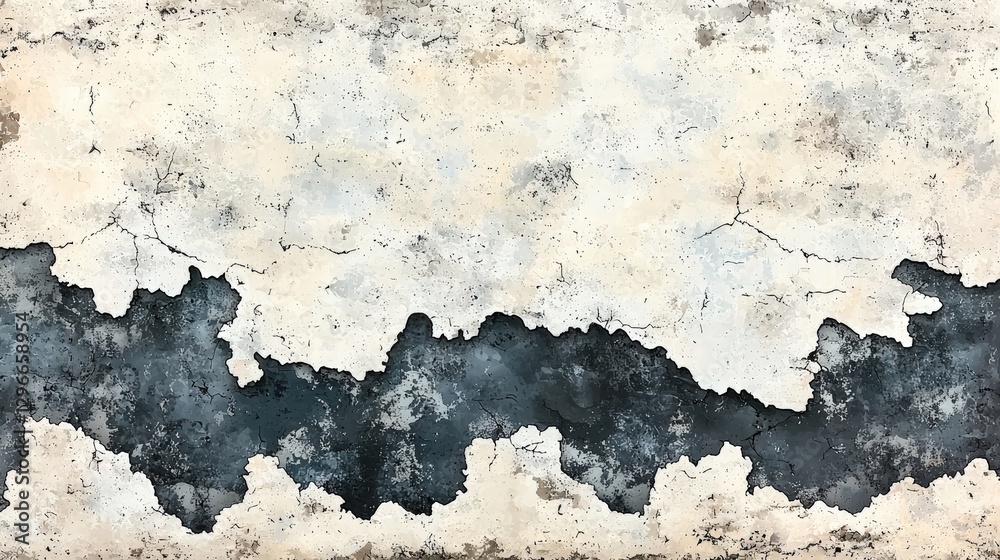 Obraz premium Wall decorated with black and white paint showcasing artistic expression and modern aesthetics