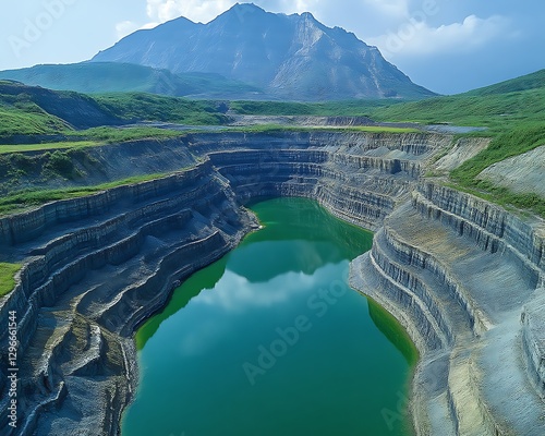 Mountain Quarry Lake Landscape photo