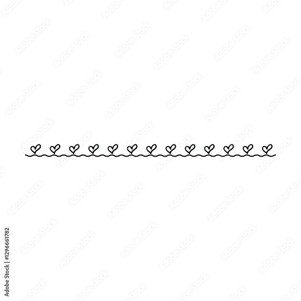 Heart border frame divider in horizontal line design vector illustration graphic for decoration pattern art Heart border frame divider in horizontal line design vector illustration graphic for decoration pattern art