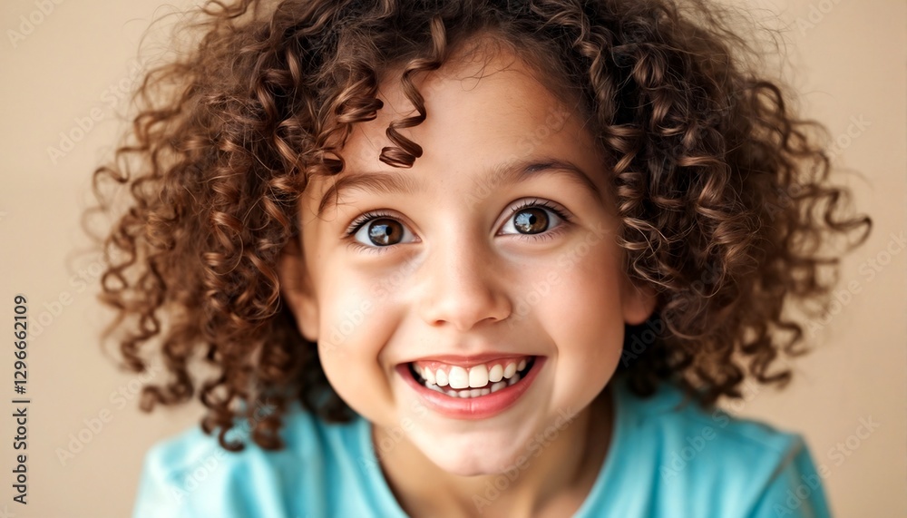 The image is a close-up photograph of two young girls with curly brown hair and light skin smiling at the camera. The image is a close-up photograph of two young girls with curly brown hair and light skin smiling at the camera.