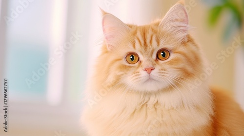 Thoughtful Ginger Cat In Bright Indoor Lighting