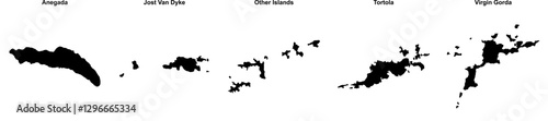 Anegada, Jost Van Dyke, Other Islands, Tortola, Virgin Gorda outline maps