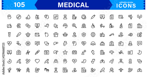 Medical Icon Set. High-Quality Vector Icons for Healthcare, Hospitals, Doctors, and Pharmaceutical Designs