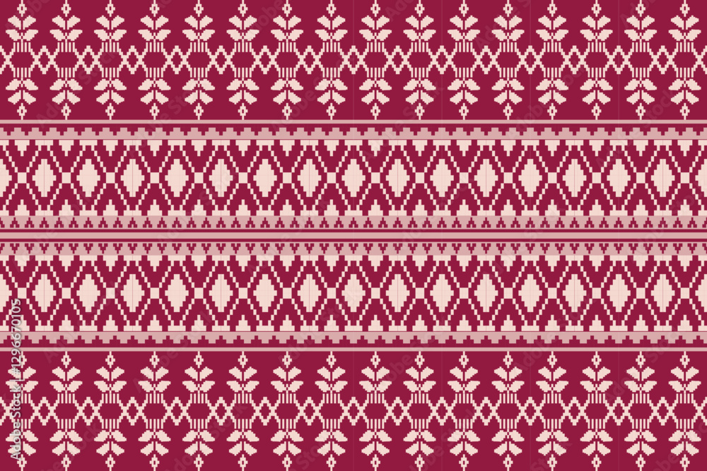 Geometric, seamless,pixel traditional ethnic, thai pattern, fabric pattern for textiles, rugs, wallpaper, clothing, sarong, batik, wrapping, embroidery, print, background, cover, illustration, vector. Geometric, seamless,pixel traditional ethnic, thai pattern, fabric pattern for textiles, rugs, wallpaper, clothing, sarong, batik, wrapping, embroidery, print, background, cover, illustration, vector.