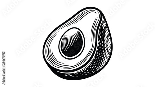 A sliced avocado with the pit visible in one half