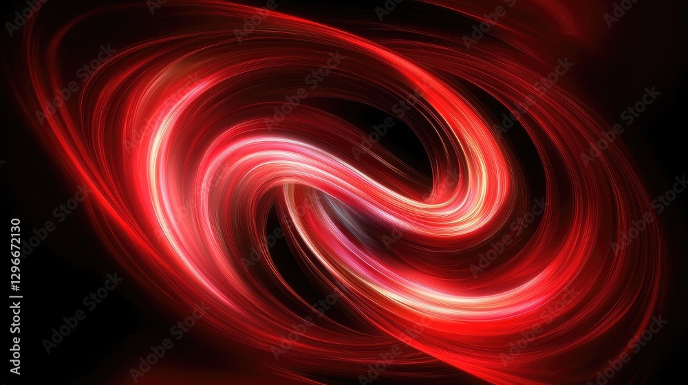 Obraz premium Abstract swirling red patterns with a glowing effect