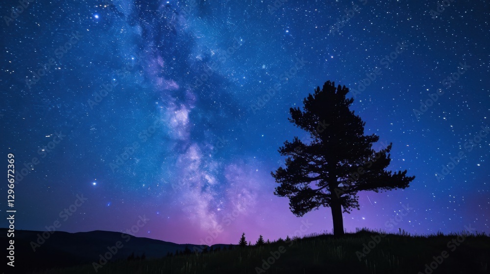 Lone pine tree silhouetted against a vibrant aurora borealis in a serene landscape, showcasing the natural beauty and tranquility of the northern lights in a breathtaking night sky. Lone pine tree silhouetted against a vibrant aurora borealis in a serene landscape, showcasing the natural beauty and tranquility of the northern lights in a breathtaking night sky.
