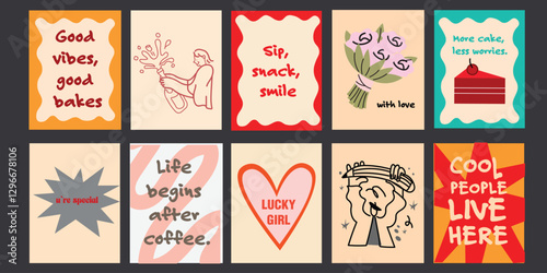 Modern abstract food illustrations for kitchen and dining spaces. Playful and stylish compositions inspired by Matisse, ideal for cafes, restaurants, and home decor. Minimalist and vibrant prints for 