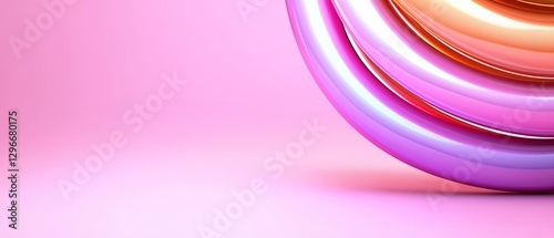 Abstract Pink and Orange Swirling Curves Design