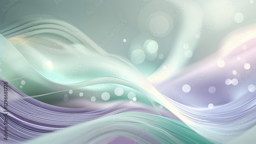 Elegant Abstract Background with Flowing Silk Waves and Bokeh Lights Soft Pastel Colors Elegant Abstract Background with Flowing Silk Waves and Bokeh Lights Soft Pastel Colors