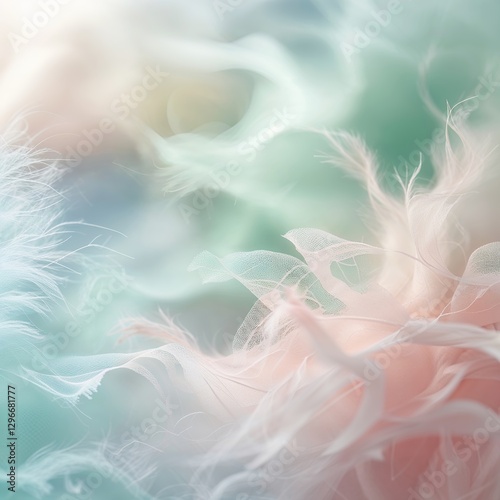 Dreamy Feather Abstract Pastel Background with Delicate Texture and Ethereal Feel