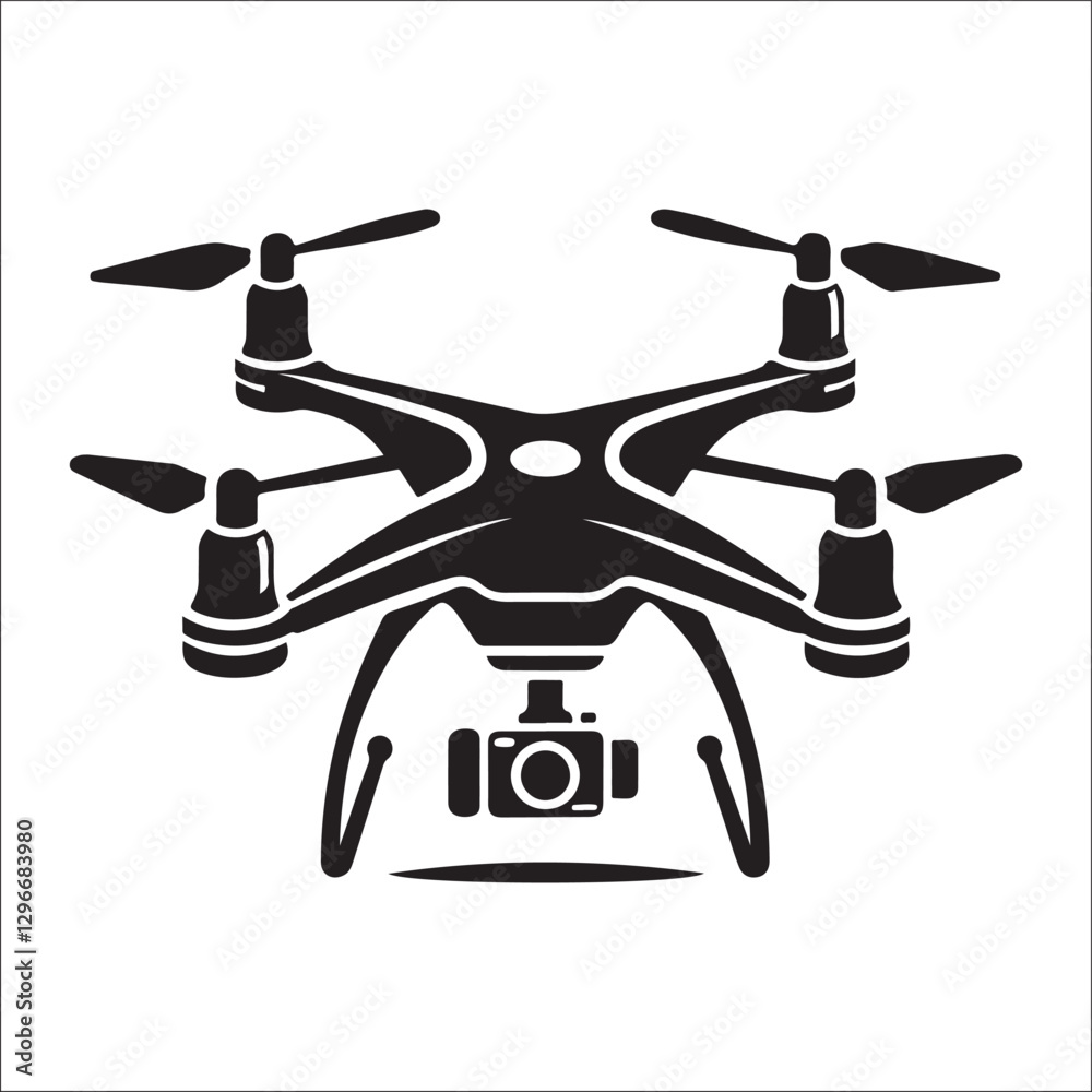 Drone vector silhouette Drone vector silhouette