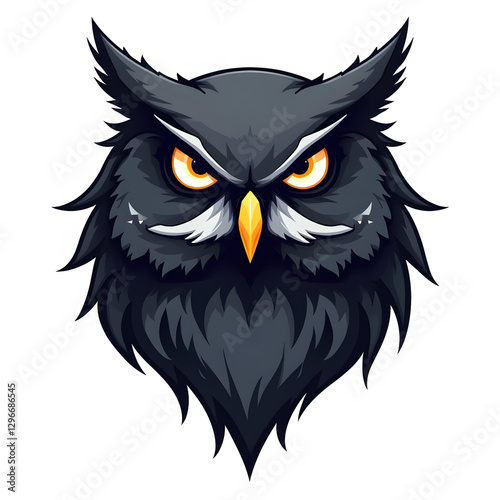 Modern grey owl mascot logo for gaming teams, cyber players, and social networks