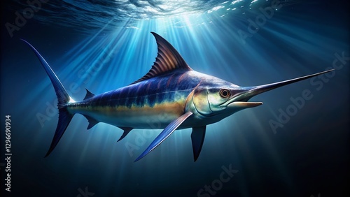 Mystical Schwertwal: Deep Ocean Leviathan with High Depth of Field photo