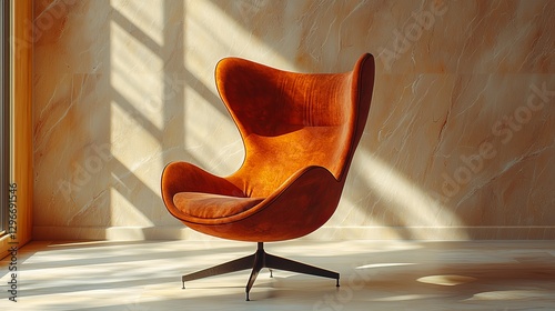 Obraz na płótnie Modern egg chair design in a minimalist living room interior decoration cozy environment stylish view w salonie