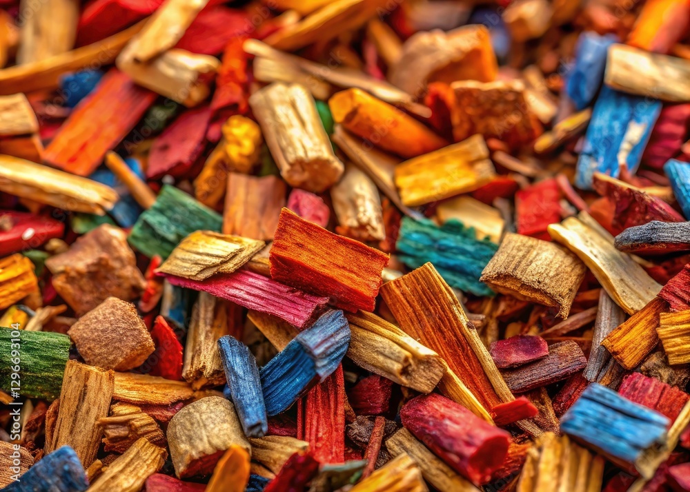 Fototapeta premium Macro Photography: Wood Chip Detail After Stump Grinding - Close Up Texture Images