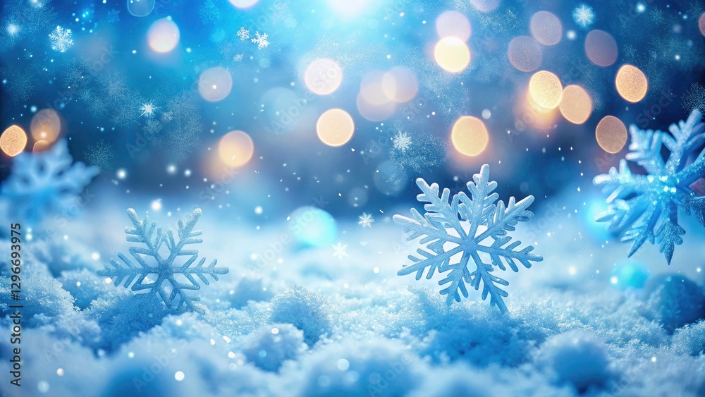 Magical Winter Wonderland: Soft Blue Snowfall Backdrop, Bokeh Lights, Low Light Photography Magical Winter Wonderland: Soft Blue Snowfall Backdrop, Bokeh Lights, Low Light Photography