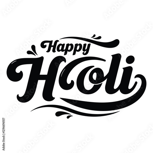 Happy Holi Festival perfect typography vector art design with white Background.Eps10