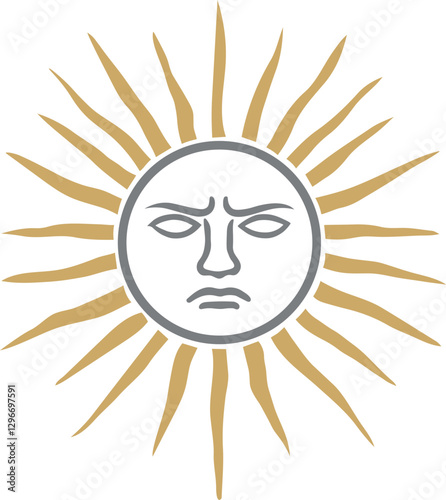 Unhappy sad emoji sun element