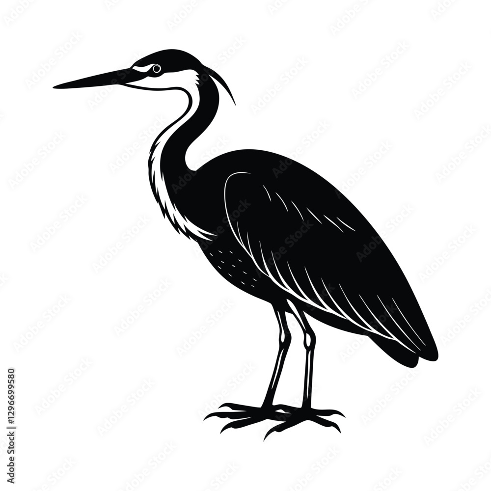 Fototapeta premium heron on white background