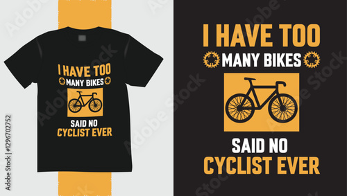 I Ride Too t-shirt design using bicycle vector design. Print on demand design. Eye-caching t-shirt design.
