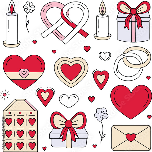 Modern vector illustration for Valentine's Day in a trendy flat style