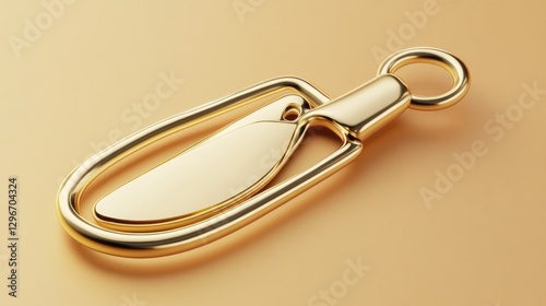 Wallpaper Mural Minimalist pin brooch with a sleek metallic gold finish on a golden gradient background Torontodigital.ca