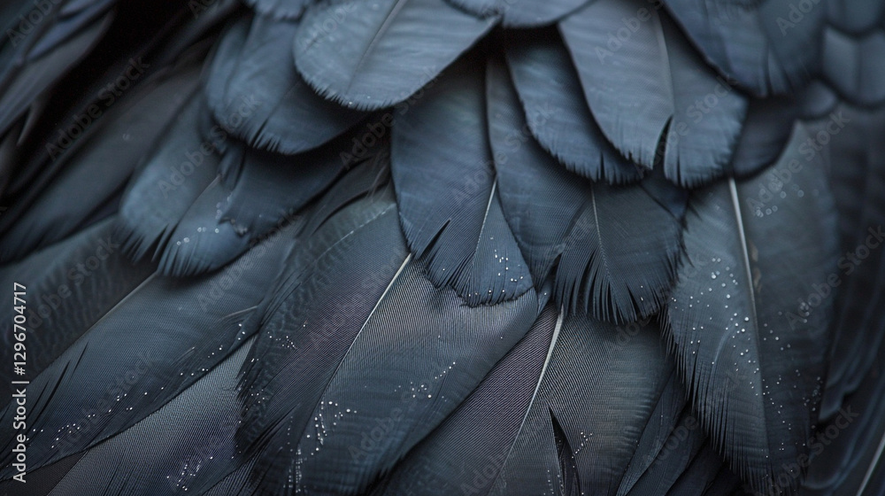 Obraz premium Intricate beauty of a crow's glossy feathers.