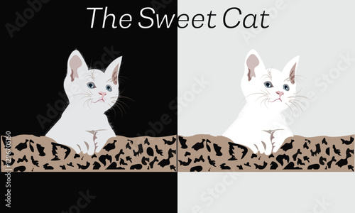 Cat illustration for t-shirt design
