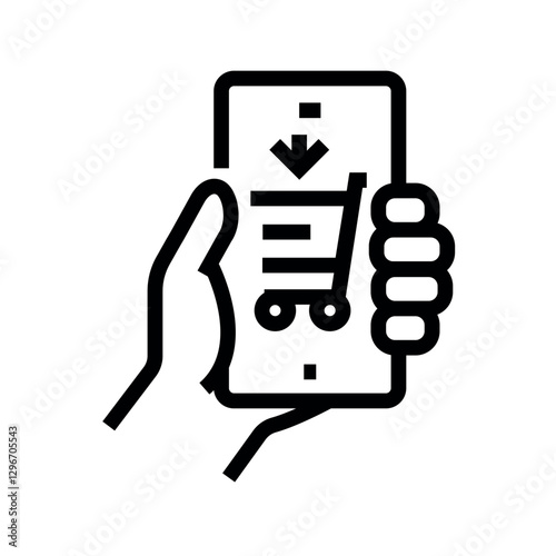 E-commerce black line icon.