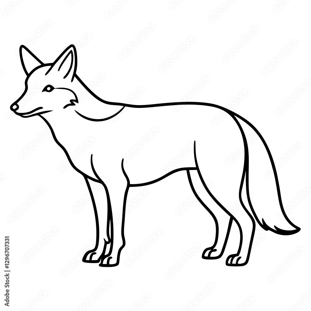 Minimalist Coyote One-Line Vector Art Minimalist Coyote One-Line Vector Art