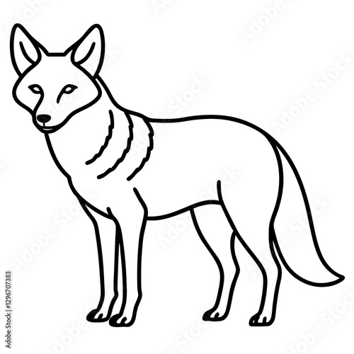 Minimalist Coyote One-Line Vector Art