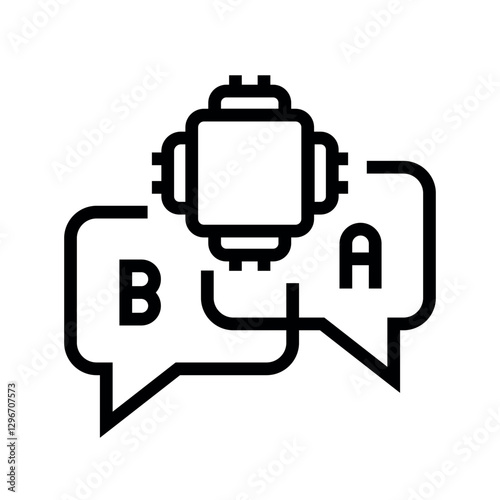 Deep Learning black line icon.