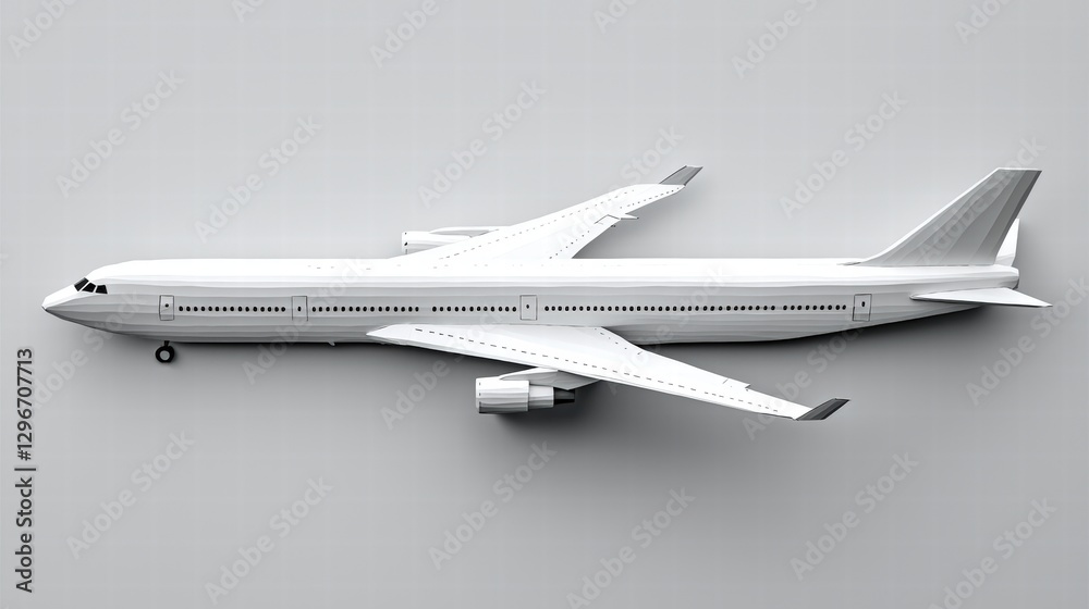 Modern airplane silhouette on a gray background perfectly captured in a minimalist style Modern airplane silhouette on a gray background perfectly captured in a minimalist style