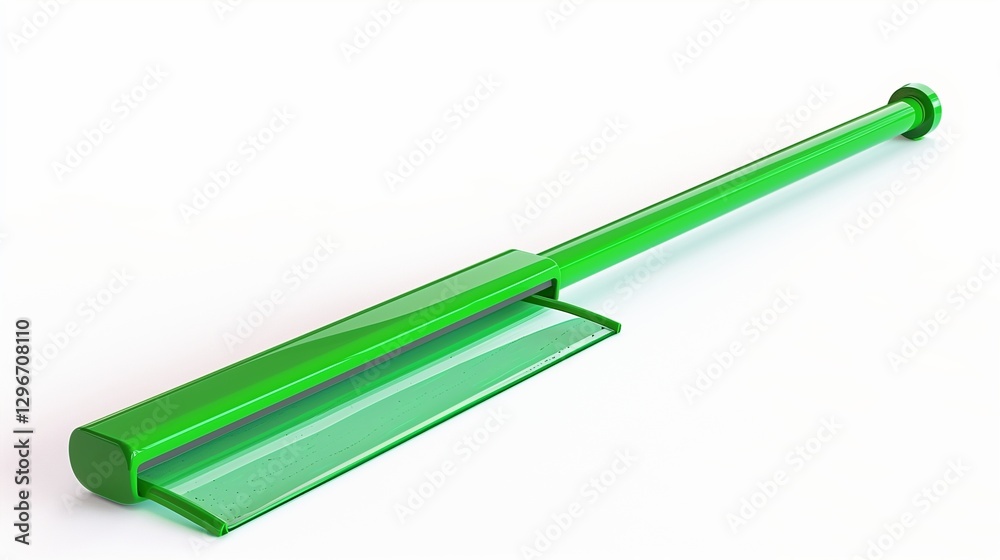 A green squeegee with a rubber blade and plastic handle, isolated on a clean white background. The high-definition shot captures the sleek design and functional form. A green squeegee with a rubber blade and plastic handle, isolated on a clean white background. The high-definition shot captures the sleek design and functional form.