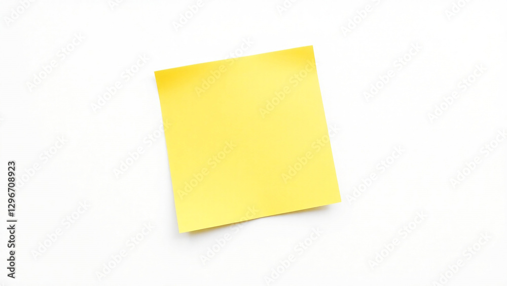 yellow sticky notes on wall isolated white background, copy space, isolated	